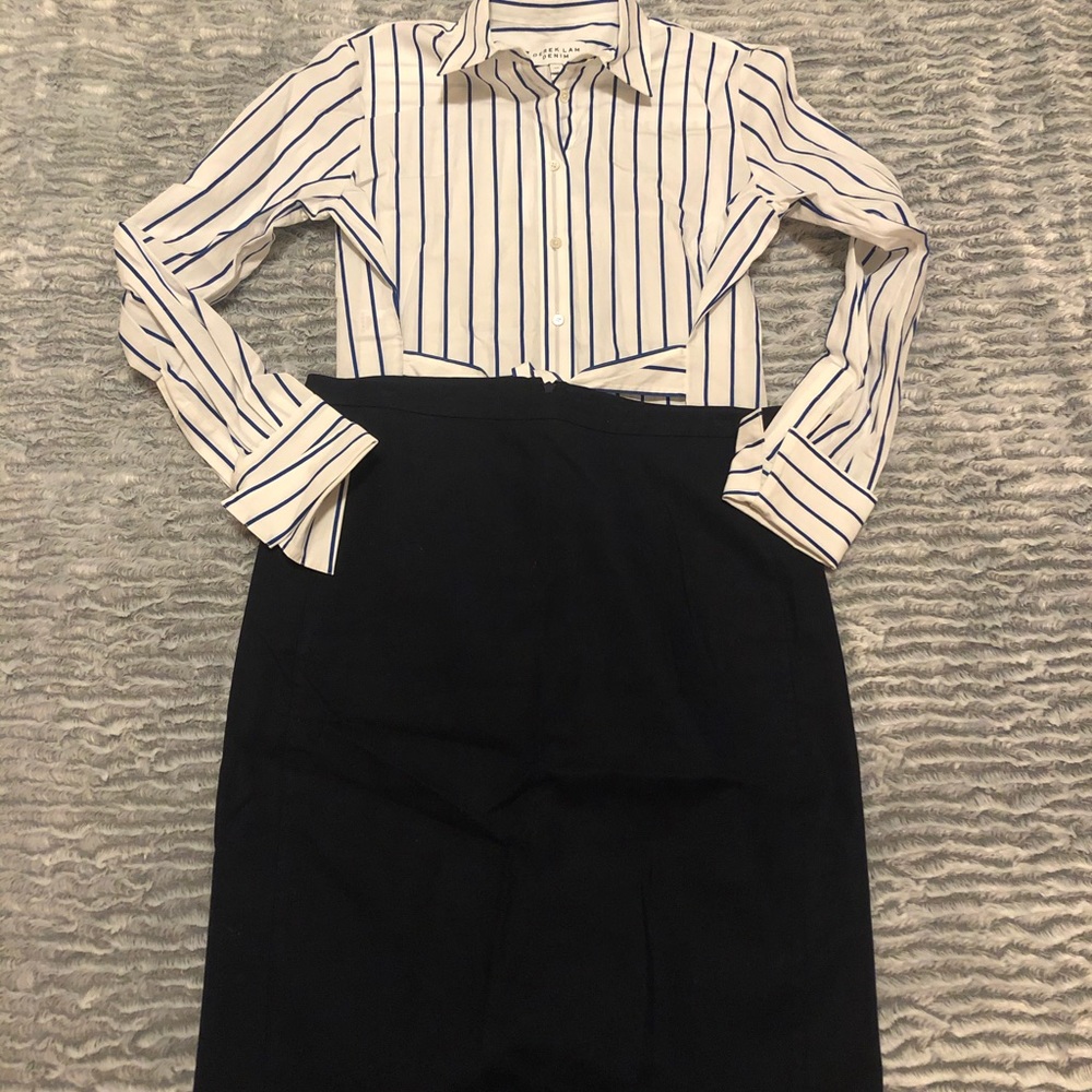 Navy Blue Pencil Skirt